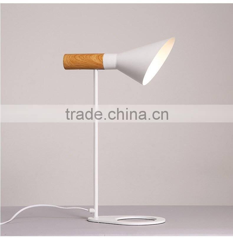 wooden+steel E27*1 table lamp, bedroom /study small desk light ,