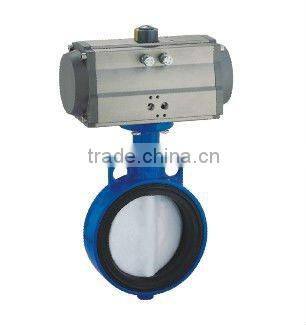 Stainless Steel series pneumatic Fluorine Butterfly valve