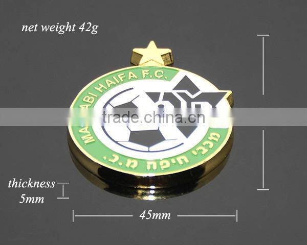 Green Box Packing Round Star Shaped Promotional Club Football Match Customize Sports Game Metal Medal