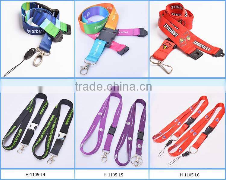 Badge Reel Polyester Heat Transfer Sublimation Neck Lanyard With Customized Logo