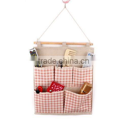 durable wall decorative fabric hanging bag with pocket