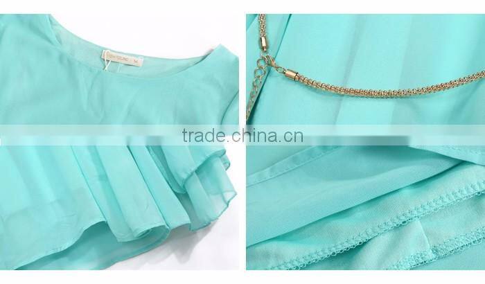 2016 Ocean Green Top Quality Cape Top With Belt For Girls in China