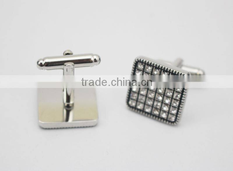 Men's jewelry Square with crystal cufflinks groom cufflinks with crystals