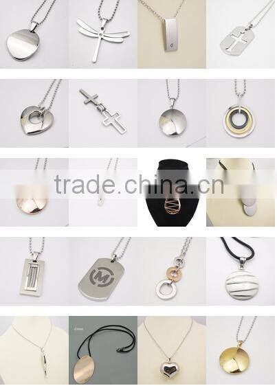 Leather chain stainless steel blank Personalized Design custom shield pendant necklace