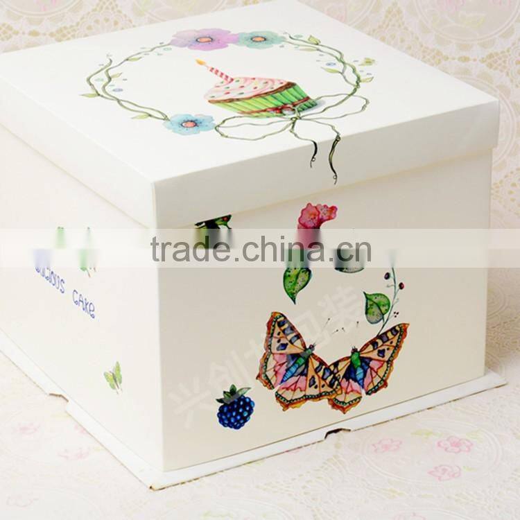 Wholesale low price high quality custom printed paper design bakery cake box