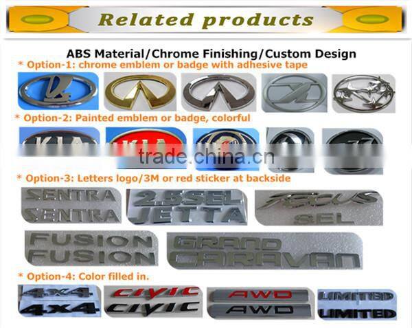 ABS 3D chrome car letter emblem, auto letter emblem, truck letter badge