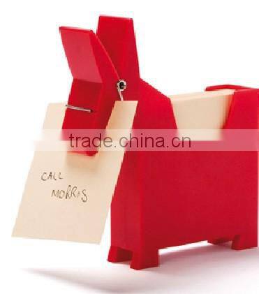 Pony Desktop Memo Note Holder Stand Office Gift With Pen Clip,Bk4111