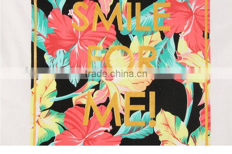 top quality 100% cotton floral printed for wholesale t shirt printing