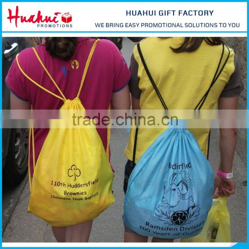 Hot Sale Customized Logo Branded Nylon Drawstring Bag
