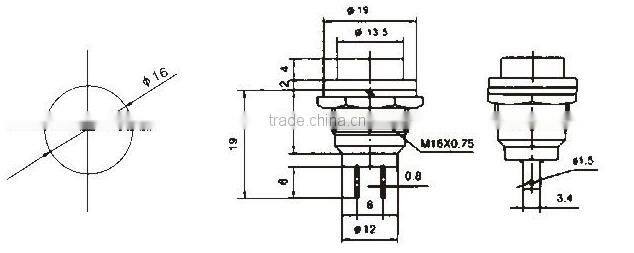 PBS-26B self-locking push button switch push button switch cover push button cap switch(FBELE)