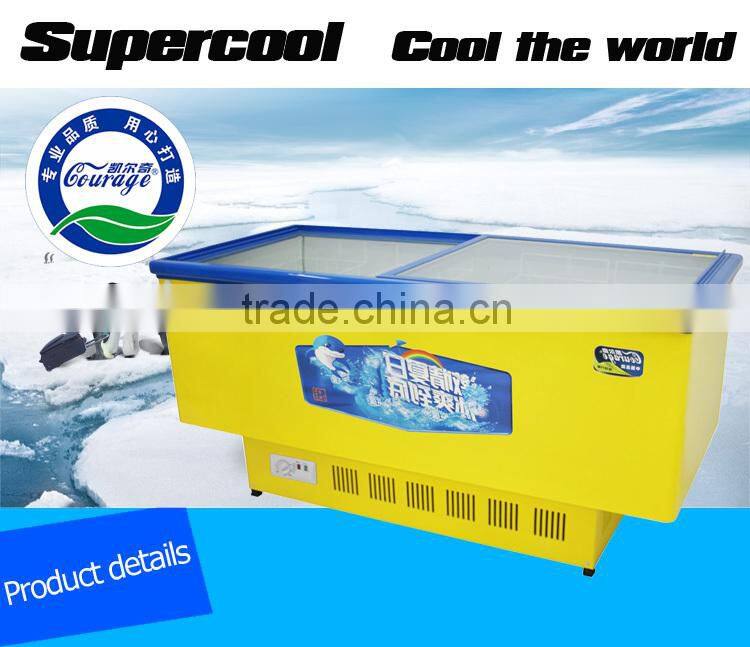 SD-2000D glass door chest freezers commercial solar freezer industrial freezer price