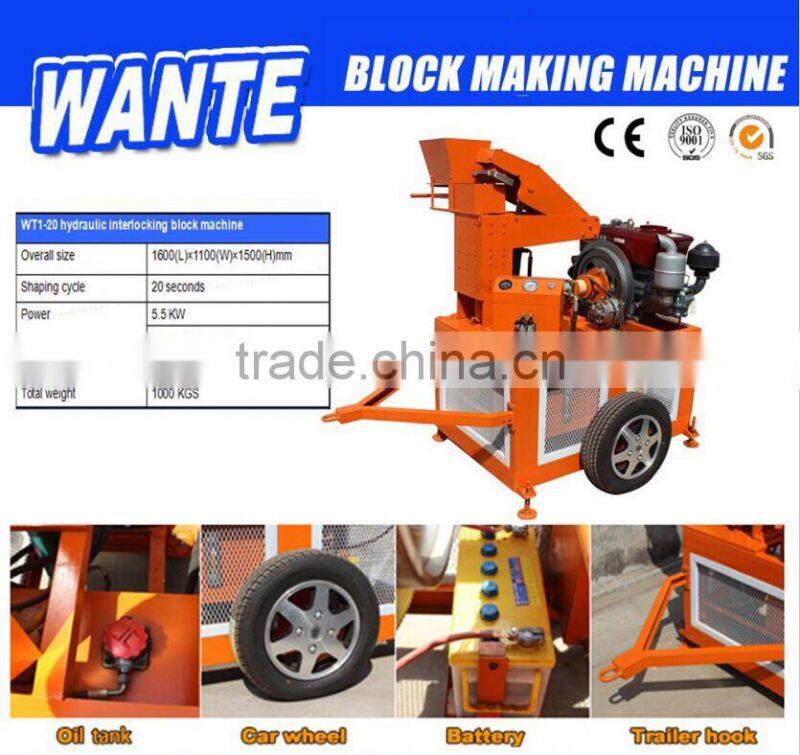 Low investment WT1-20 solid brick making machine from canada