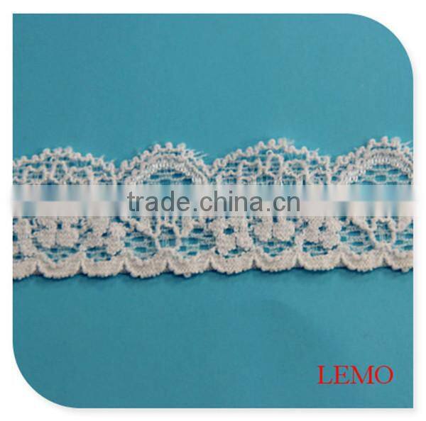 white elastic lace trim,tricot lace fabric, chemical lace