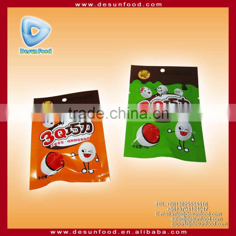 3Q cripsy chocolate sweets with sour soft candy filling