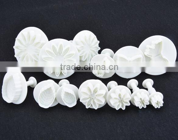 33 PCs Fondant Heart Shaped Cake Cutter Ejector Stamp Modeling border decoration fondant marzipan Plunger Cutter