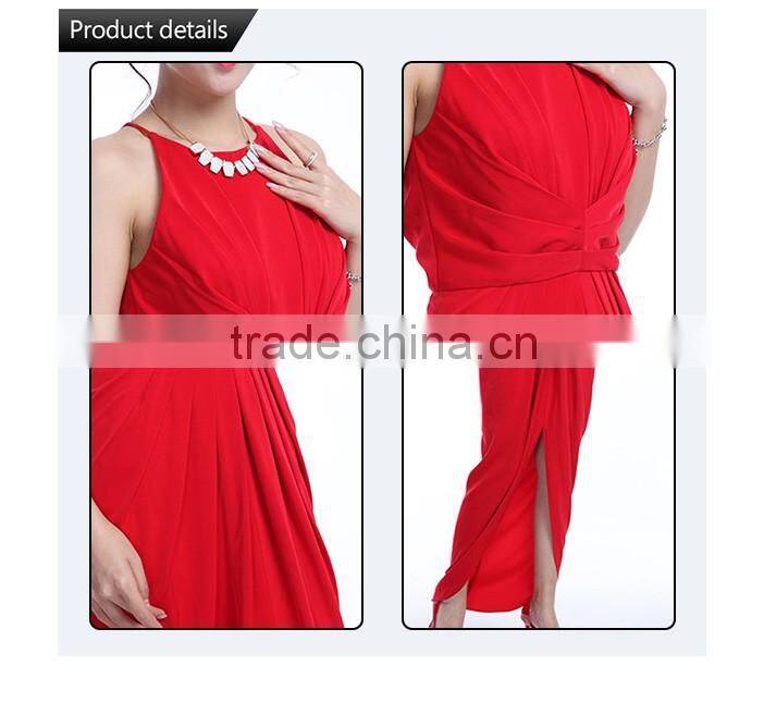2016 wholesale women maxi dresses fashion summer cotton long red dresses