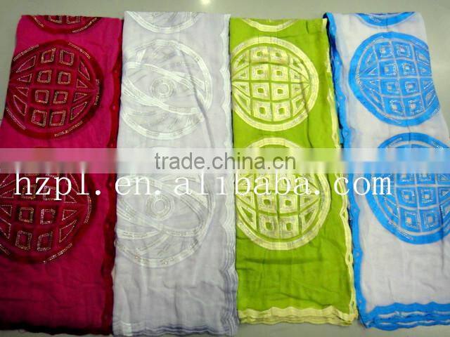 2016 High quality african muslim scarf /embroidered silk scarf/shawl scarf (TJ0186)