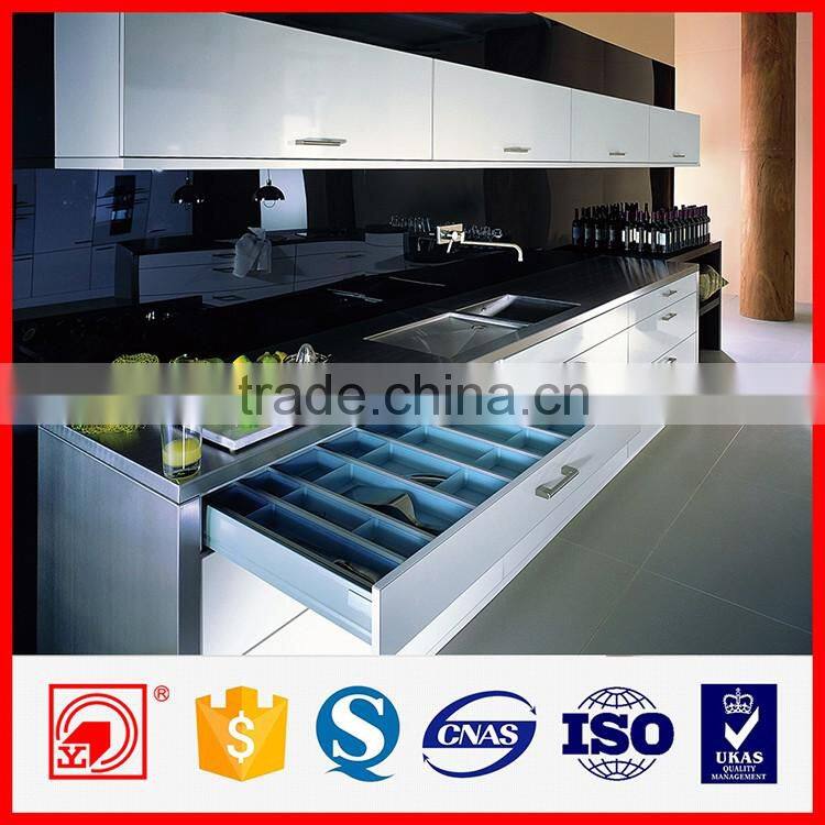 Modern style PVC coated plywood kitchen cabinet