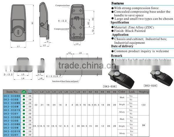 2016 hot selling sk3-038 compression adjustable toggle latch