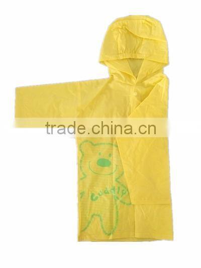 PVC children poncho raincoat with hood
