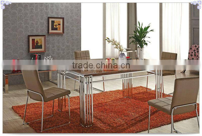 marble top metal frame dining table chairs