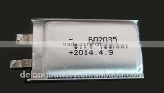 602035 lipo battery 3.7v 400mah customized lipo battery