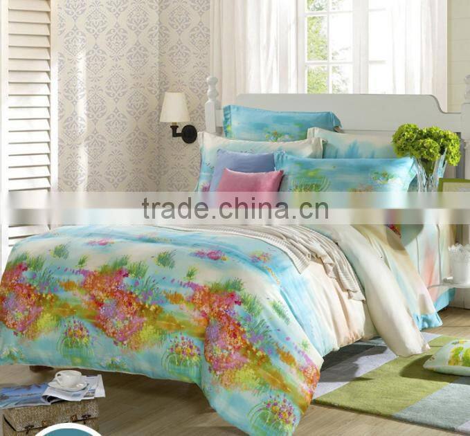 Enviromental protection tencel material bedding set 2014 the latest design bed sheets set hot sale tencel bedding set