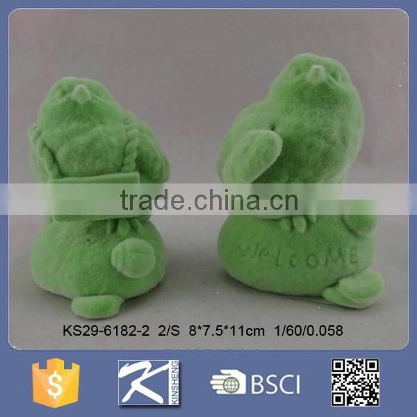 Fashion style resin rooster with fur for new year symbol