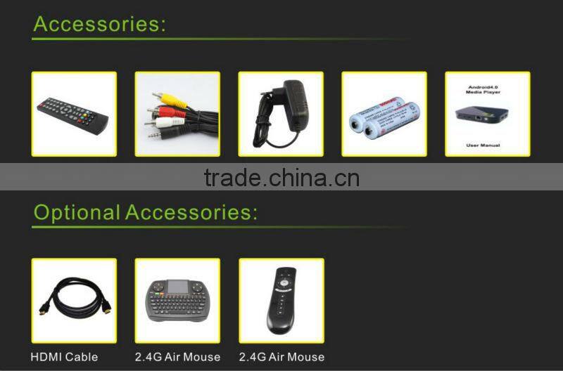 Android 4.0 smart tv box,3d hd 1080p media player