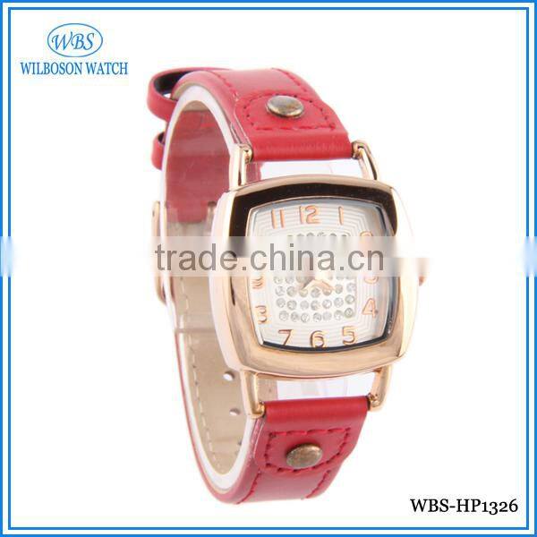 3 atm water resistant leather watch square shaped case