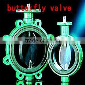 Lever operated wafer type butterfly valve with double half shaft
