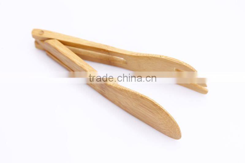 anti heating & bacteria- resistant bamboo foldable pasta bread tong