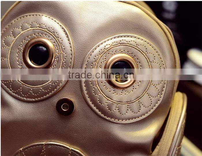 Owl Shape pu leather school backpack high class girls travel school bags