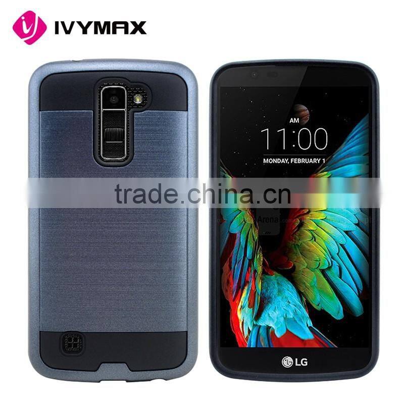 Wholesale shockproof hybrid phone case for LG K10 silicone+pc covers