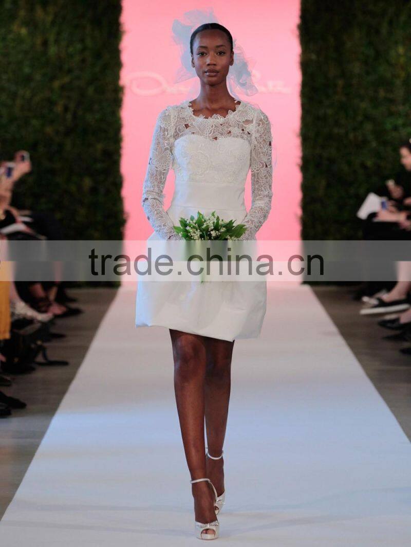 (MY1508) MARRY YOU Long Sleeve Lace Short Country Wedding Dresses