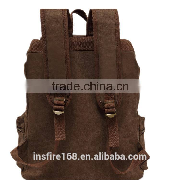 2016 canvas leather backpack leisure mens messenger bag