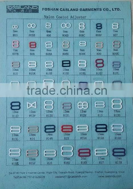 Swimwear accessories nylon coated adjuster hook,slder