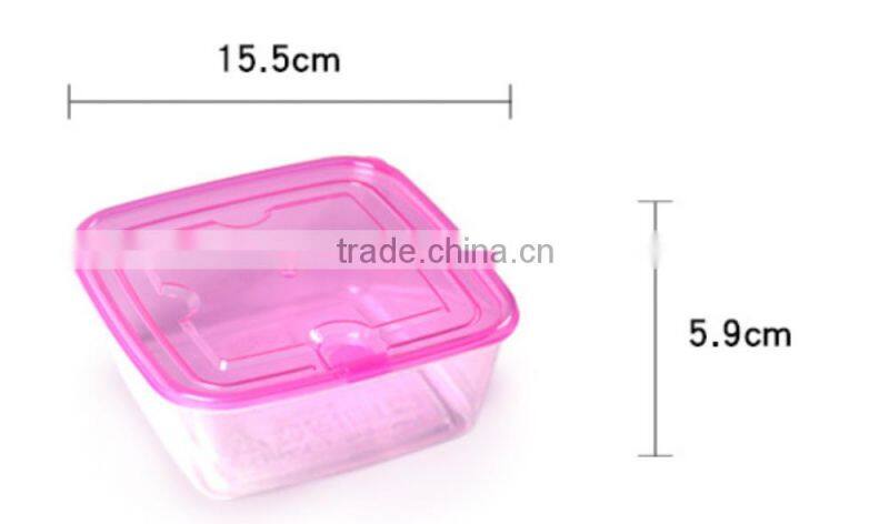 Square set easy to buckle plastic can be microwave heating 3 times inside the refrigerator crisper food storage containers