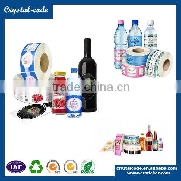 Self adhesive sticker paper mineral water bottle waterproof adhesive label for plastic bottles