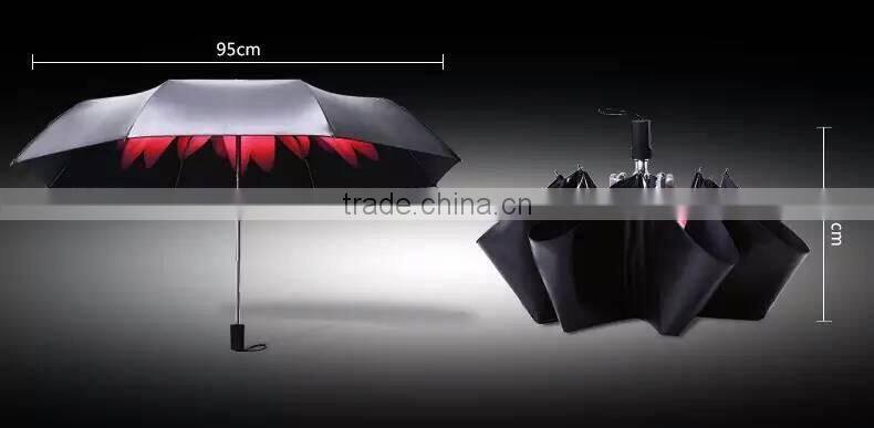 new arrival fashion lady mini black coated umbrella