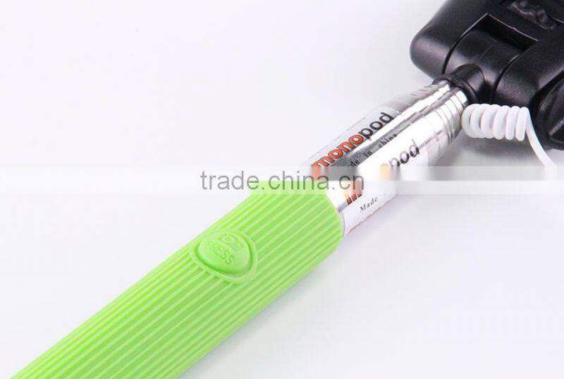 2015 hot portable in pocket walking stick selfie stick with wired cheap price