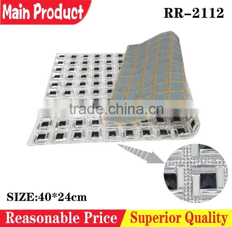 Aluminum base shining diamond mesh colorful rhinestone mesh roll