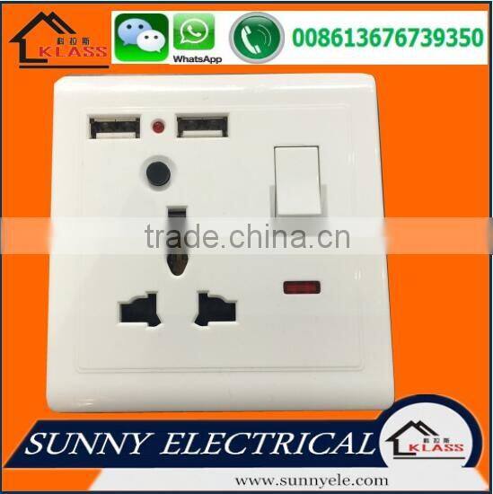 Wall USB Socket/Double USB soket 2.1A/2.2A/multi socket with usb socket with switch