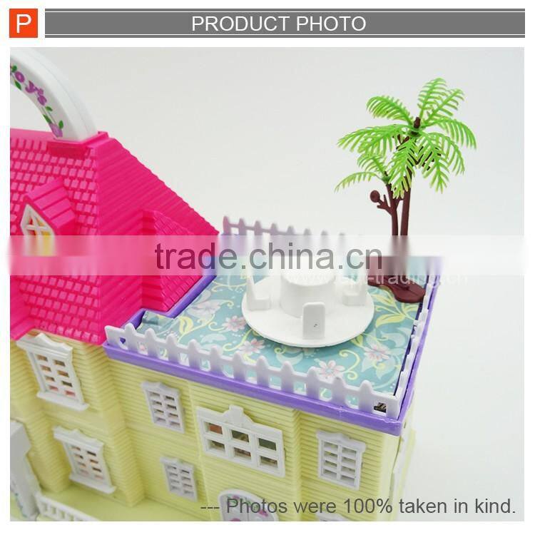 Fashion pretend toys plastic house villa toys