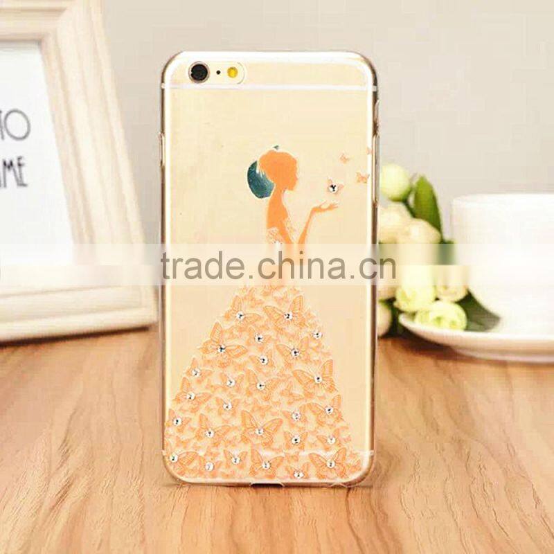 Lovely Diamond for girls tpu cover case for iphone 6 case, cover case for iphone 6 plus
