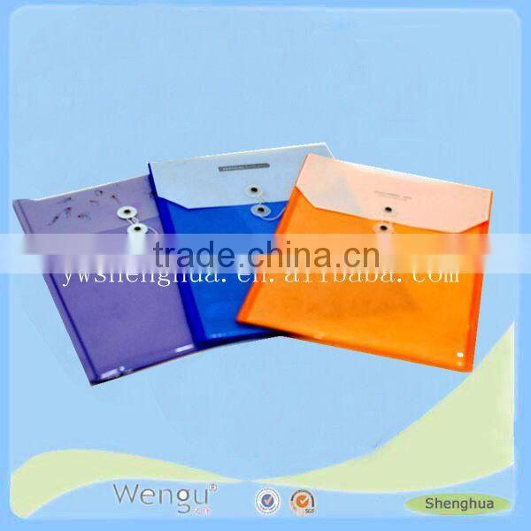newly cardboard plastic press button file folder/plastic a4 pp wallet file folder