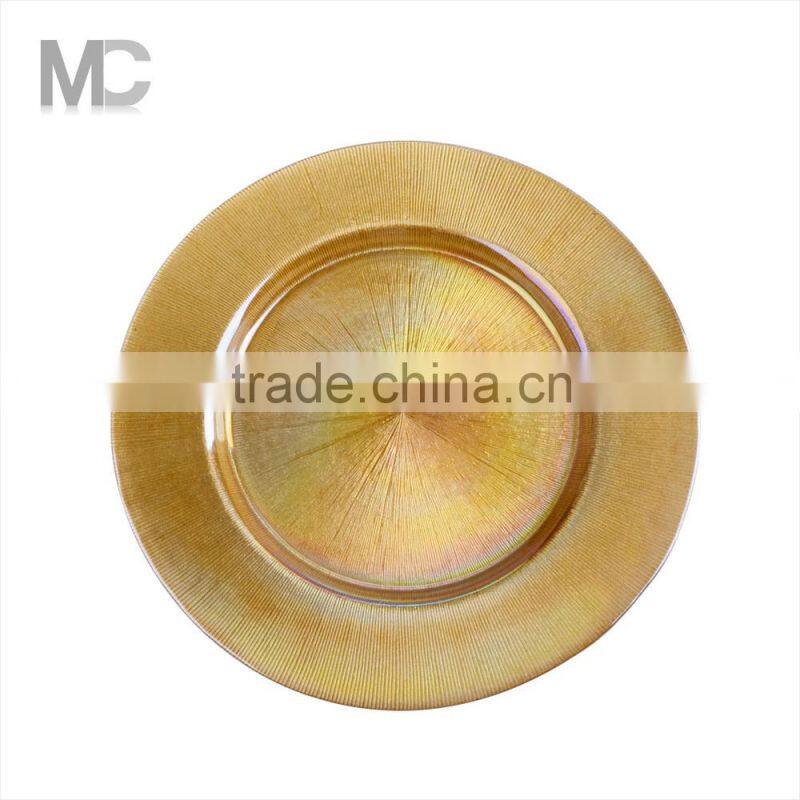 Wholesale Cheap Wedding and Catering Colorful Glass Charger Plates