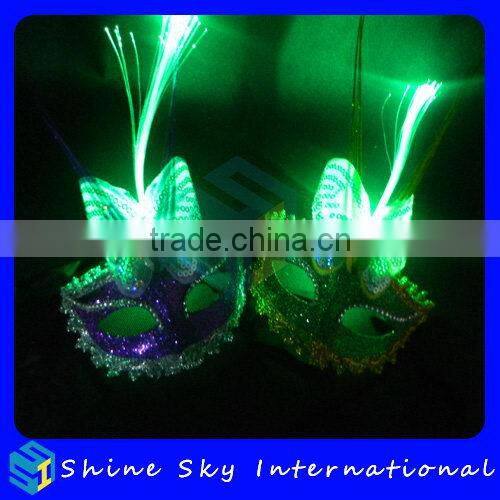 2014 Crazy Selling Multicolor Flashing Feather Mask