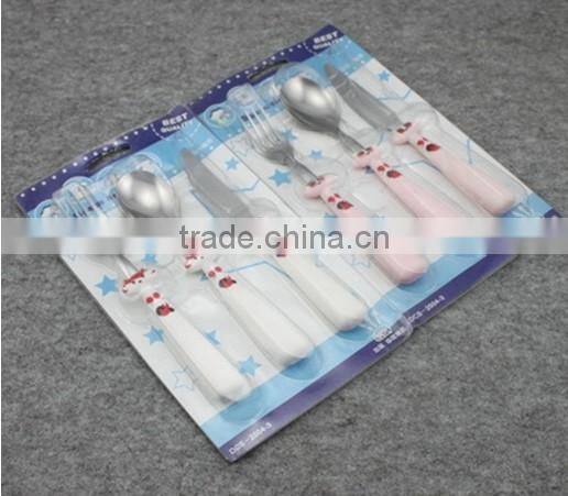 children cutlery set with animated cartoon handle