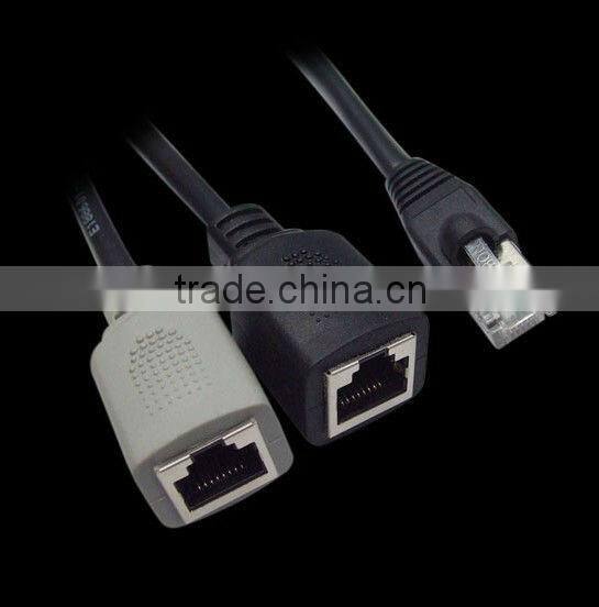 Panel mount RJ45 Male to Dual Double Female Cable Ethernet Lan Network Adapter Cable